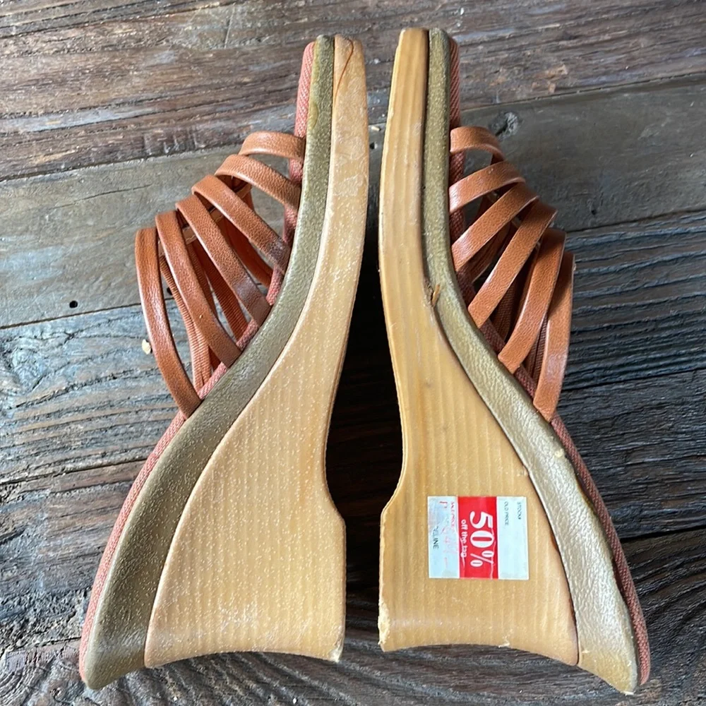 Vintage‎ CELINE soft soled strap wedge sandals